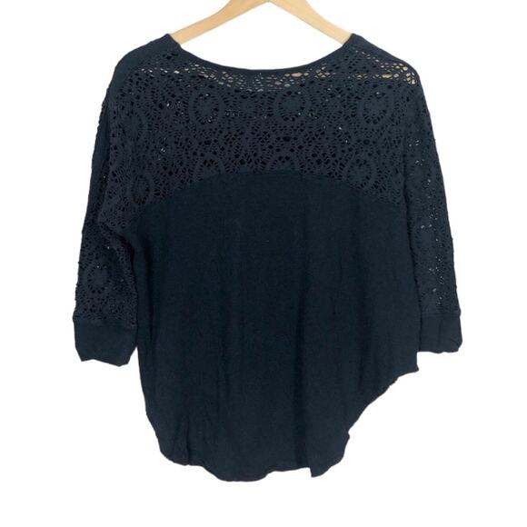 Free People Oversized Distressed Crochet Cropped Gold State T-shirt Size Small - Picture 4 of 5
